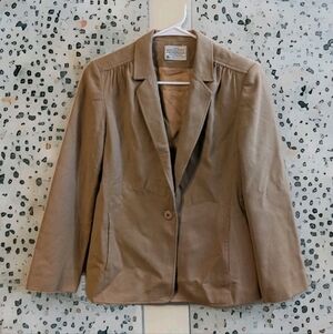 Miss Pendleton 1970s/80s Vintage High Quality 100% Wool Blazer Tan, Size 4 Small